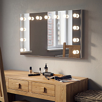 Гримерное зеркало П-образное с подсветкой лампочками LED — фото 1